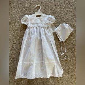 Little Things Mean A Lot kids baby girls Christening Baptism Gown with hat